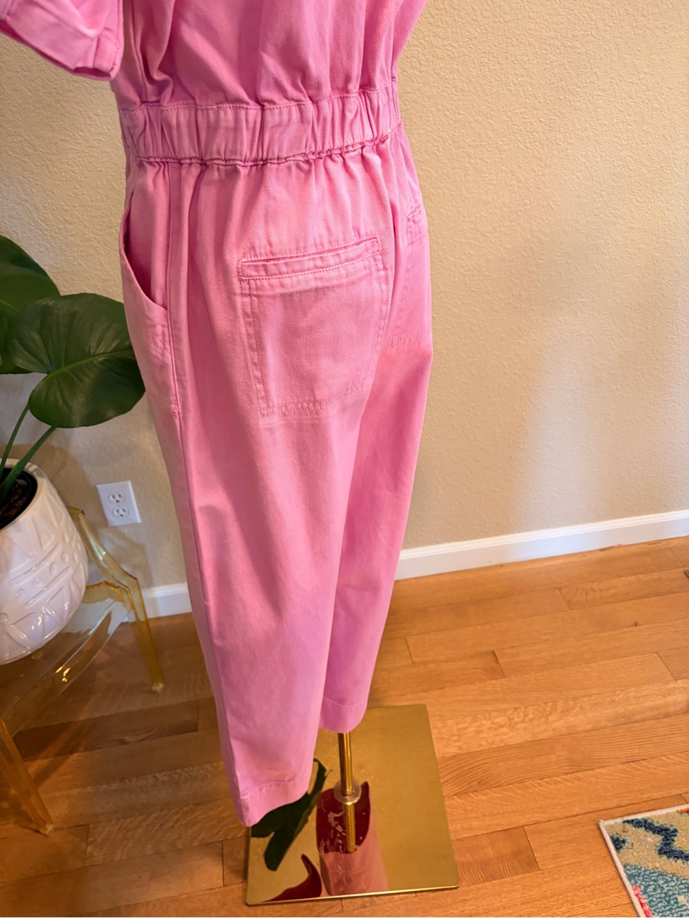 Miou Muse Pink Utility Jumpsuit with Tie Waist - Size Medium - Picture 8 of 11